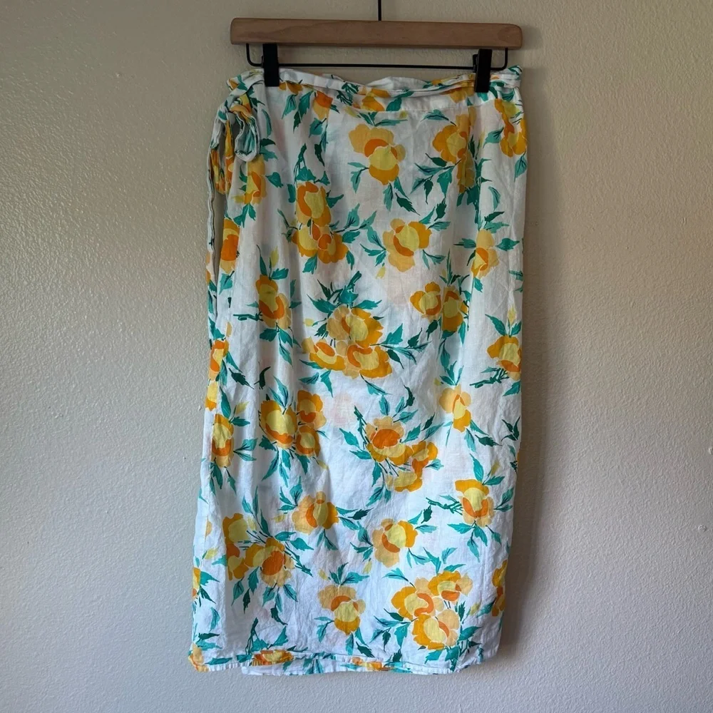J. Crew Floral Print Tie Sarong Cotton Cover Up
